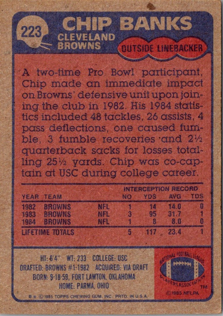 1985 Topps Chip Banks