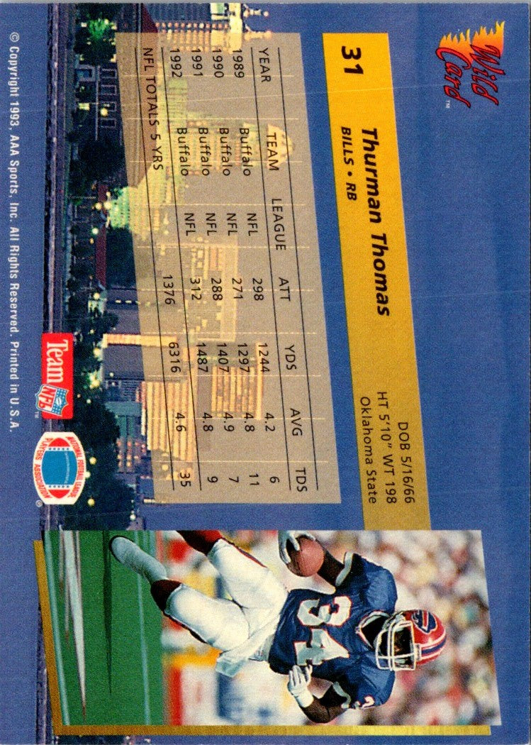 1993 Wild Card Thurman Thomas