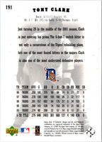 2001 SP Authentic Tony Clark #191