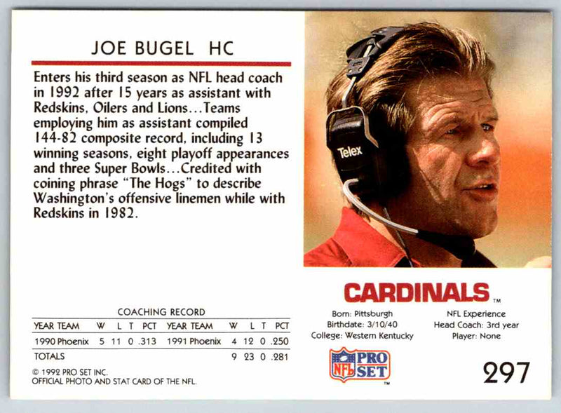 1992 Proset Joe Bugel