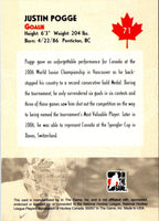 2007 In The Game O Canada Justin Pogge #71