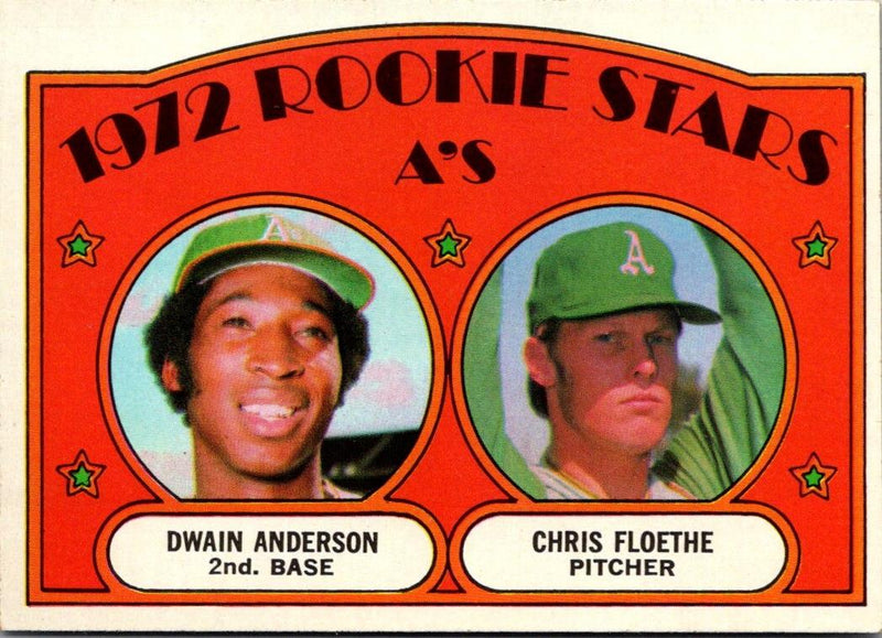 1972 Topps A's Rookies - Dwain Anderson/Chris Floethe