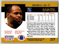 1990 Pro Set Sam Mills #217