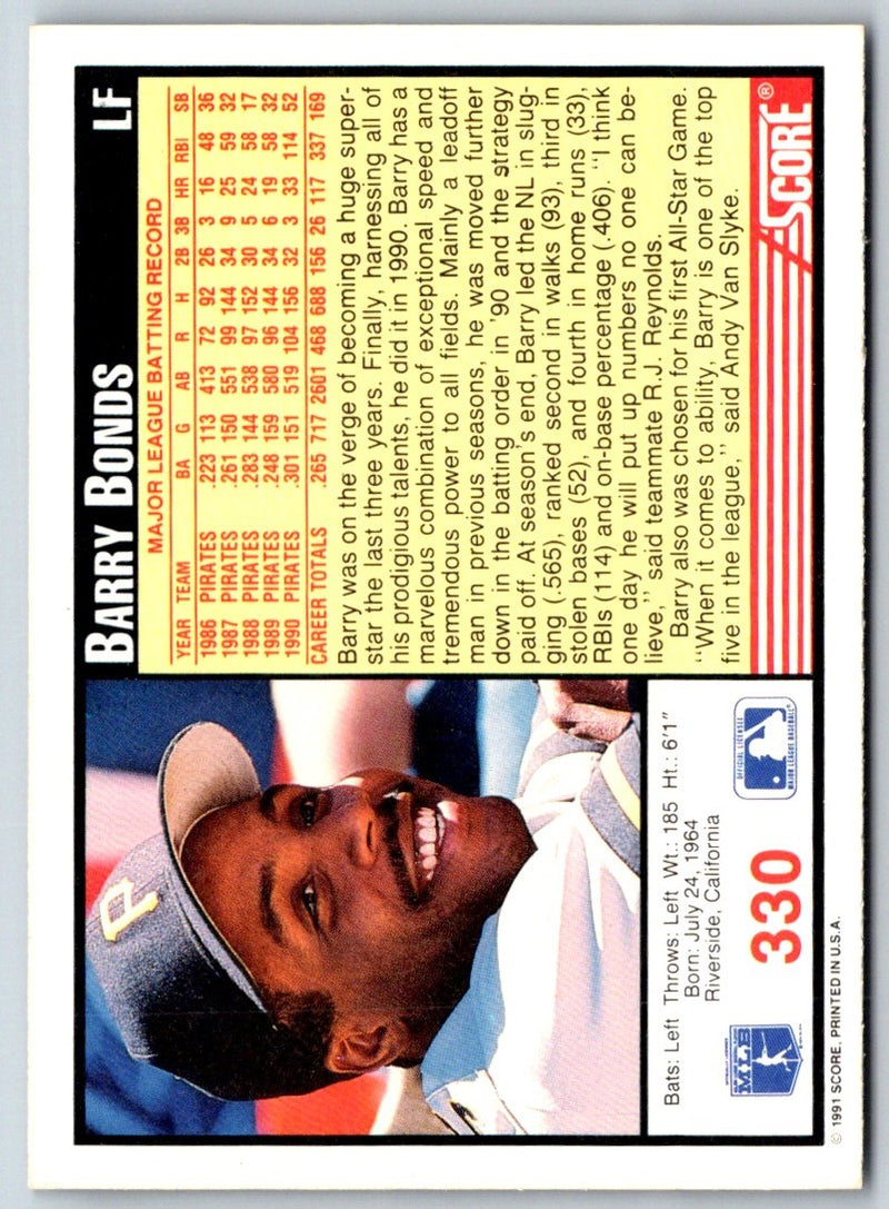 1991 Score Barry Bonds