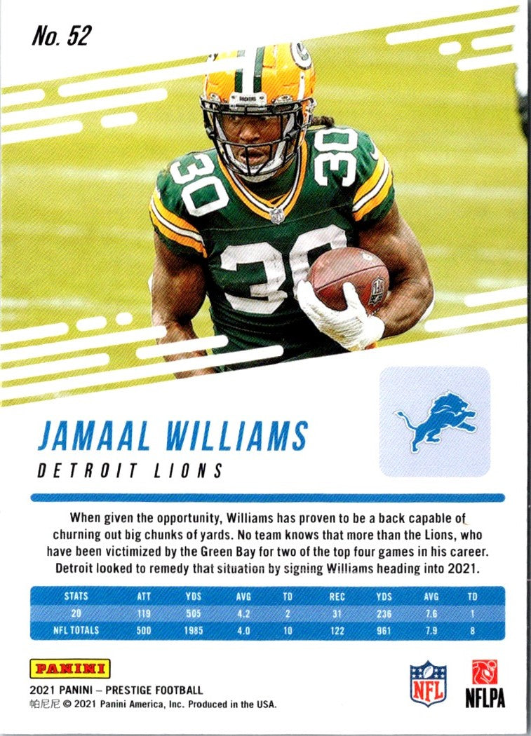 2021 Panini Prestige Jamaal Williams