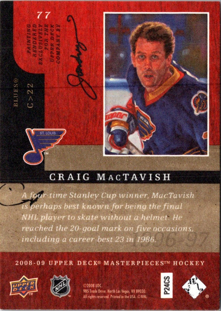 2008 Upper Deck Masterpieces Craig MacTavish