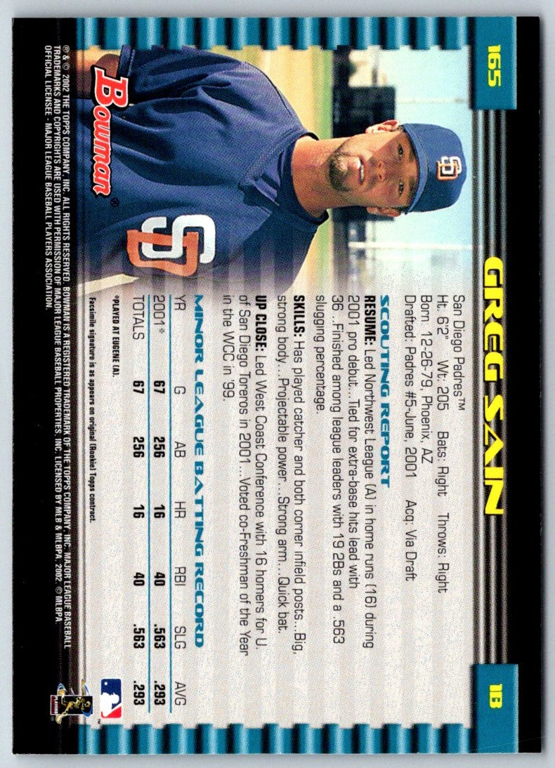 2002 Bowman Greg Sain