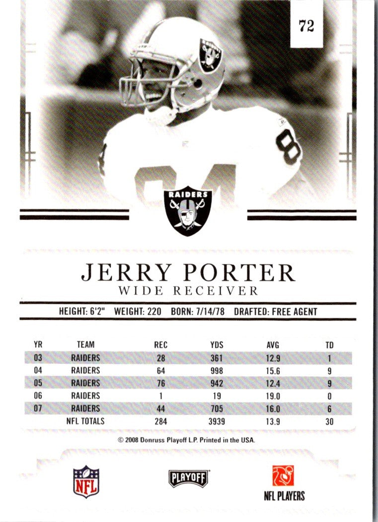 2008 Playoff Prestige Jerry Porter