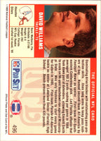 1989 Pro Set David Williams #496 Rookie
