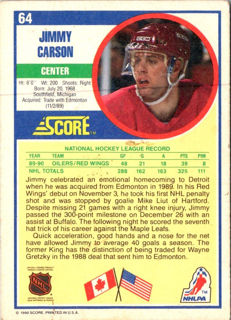 1990 Score Jimmy Carson