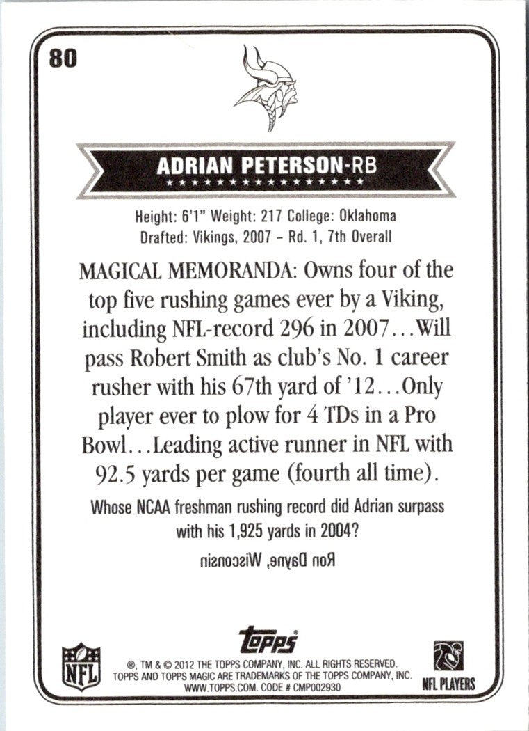 2012 Topps Magic Adrian Peterson