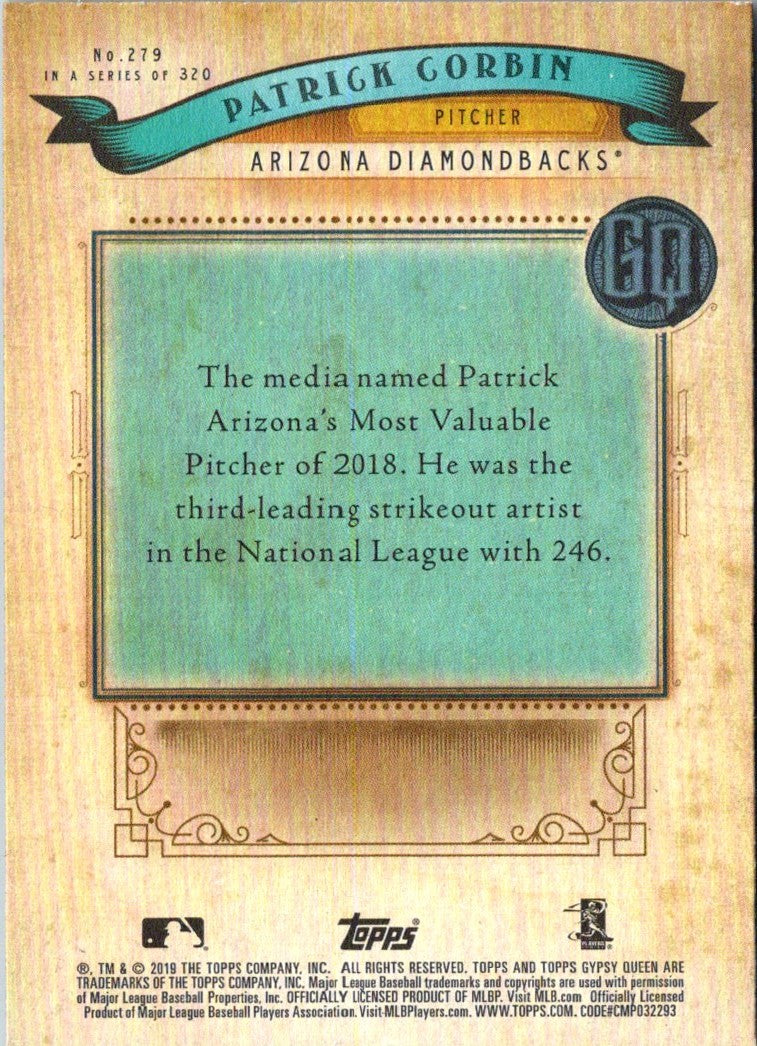 2019 Topps Gypsy Queen Green Patrick Corbin