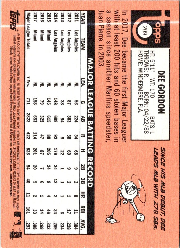 2018 Topps Heritage Dee Gordon