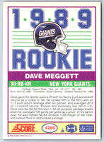 1989 Score Supplemental Dave Meggett #428S