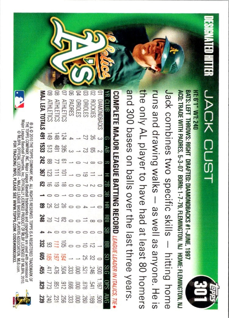 2010 Topps Jack Cust
