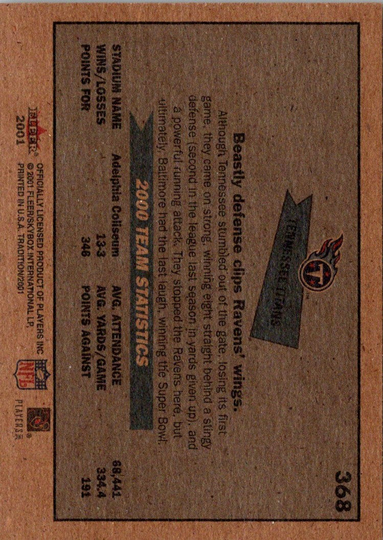 2001 Fleer Tradition Tennessee Titans