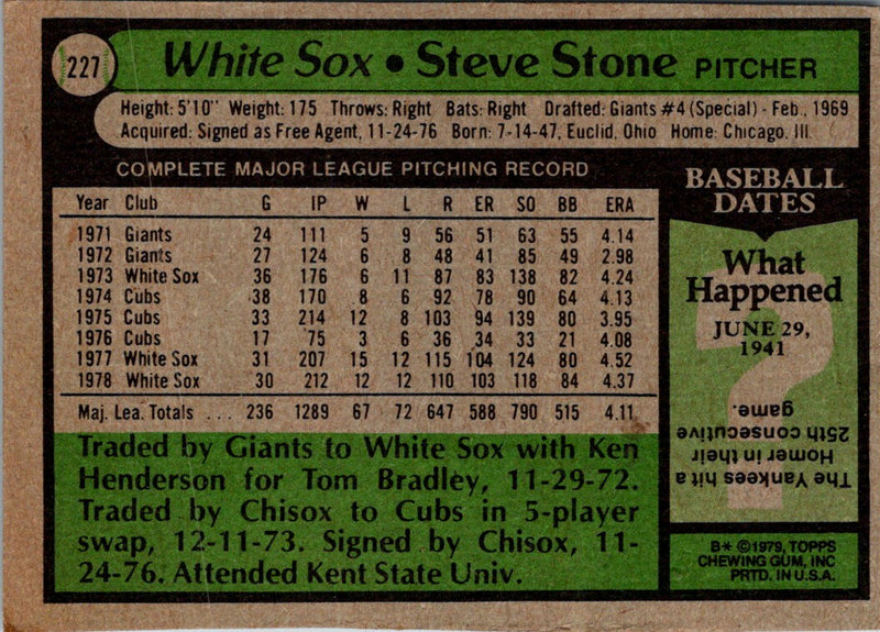 1979 Topps Steve Stone