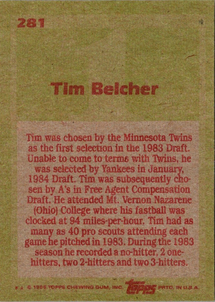 1985 Topps Tim Belcher