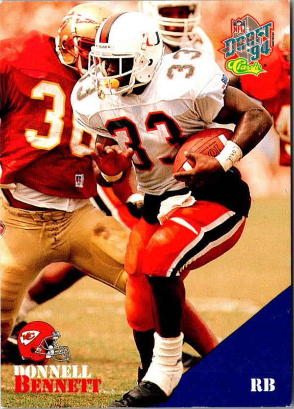 1994 Classic NFL Draft Donnell Bennett #80