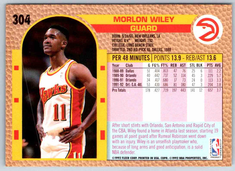 1992 Fleer Morlon Wiley