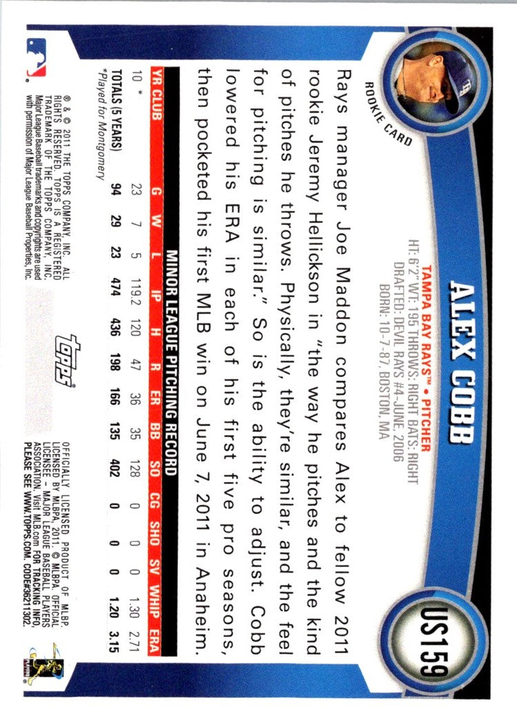 2011 Topps Update Alex Cobb