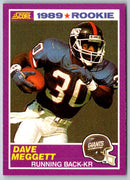 1989 Score Supplemental Dave Meggett