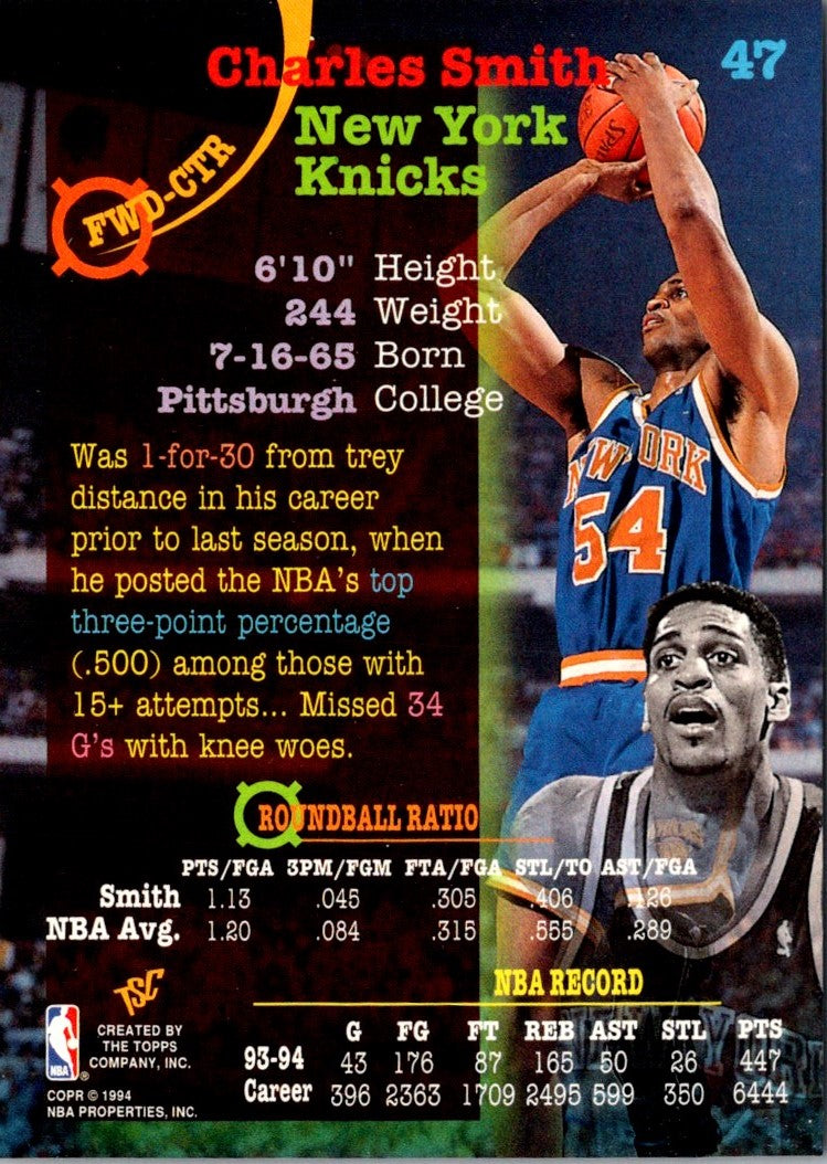 1994 Stadium Club Super Teams NBA Finals Charles Smith