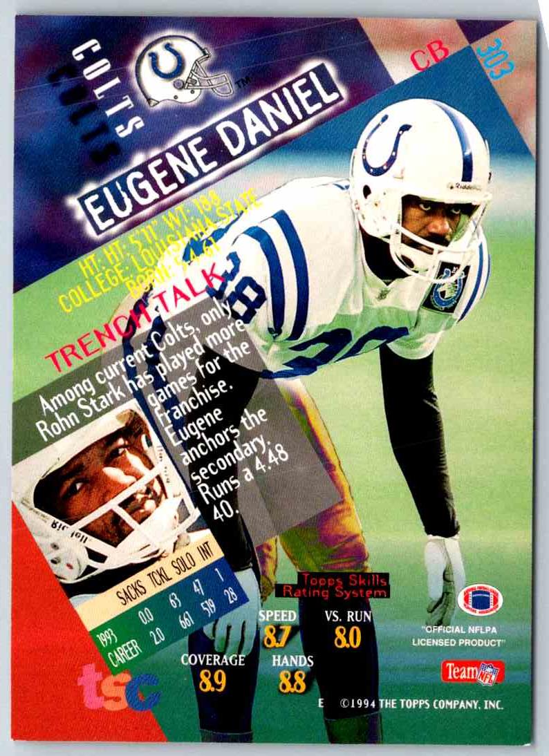 1994 Topps Stadium Club Football Eugene Daniel