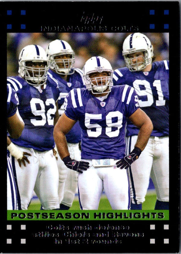 2007 Topps Colts Rush Defense Stifles Chiefs And Ravens In 1s #438