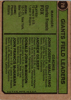 1974 Topps Charlie Fox/John McNamara/Joe Amalfitano/Andy Gilbert/Don McMahon #78
