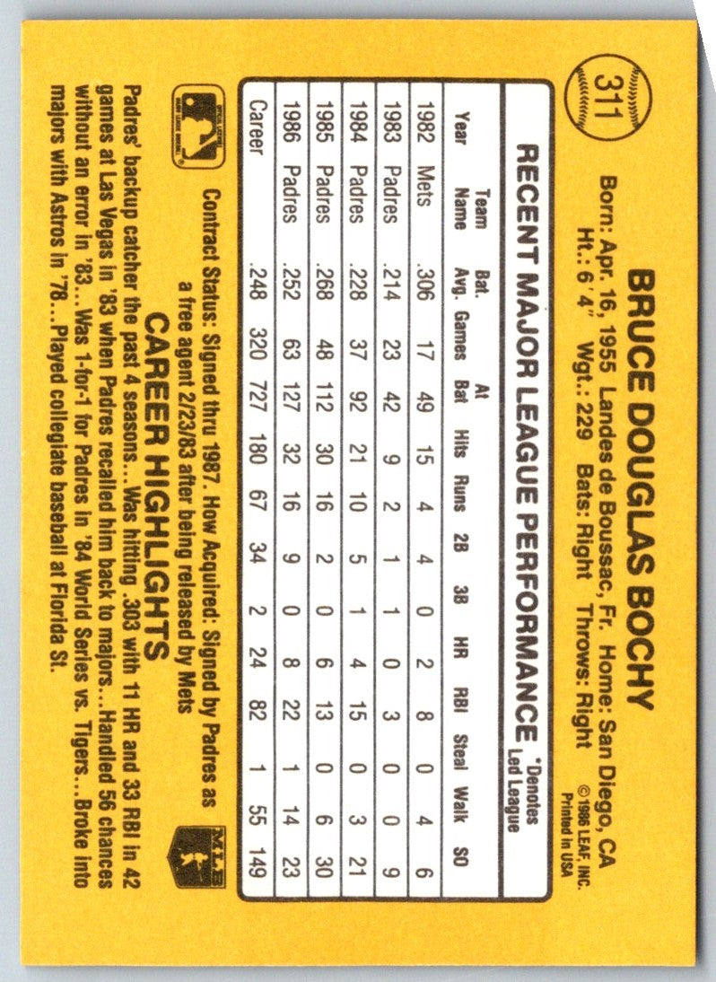 1986 Donruss Bruce Bochy