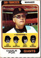 1974 Topps Charlie Fox/John McNamara/Joe Amalfitano/Andy Gilbert/Don McMahon #78