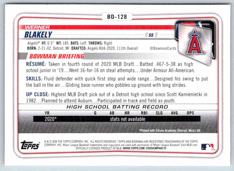 2020 Bowman Werner Blakely