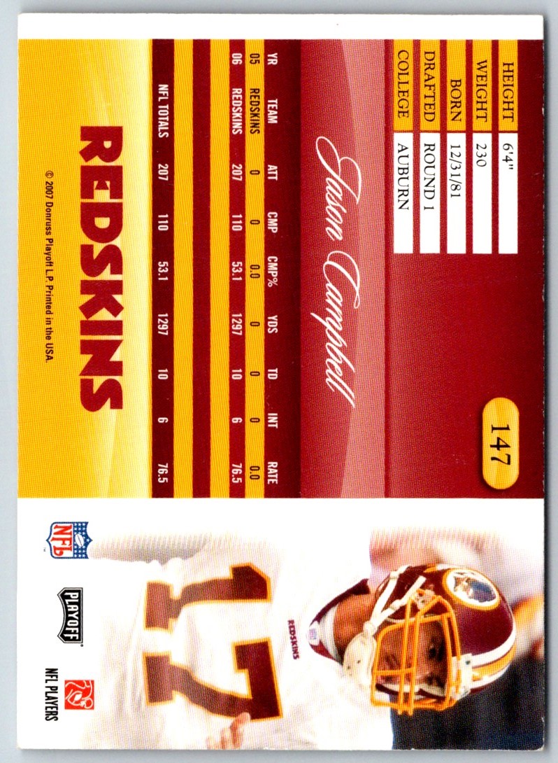 2007 Playoff Prestige Jason Campbell