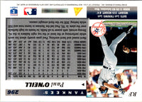 1996 Score Paul O'Neill #296