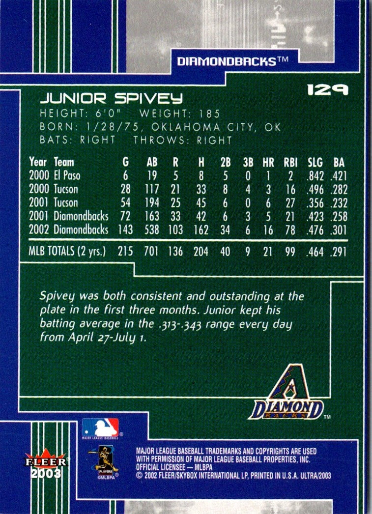 2001 fleer Junior Spivey