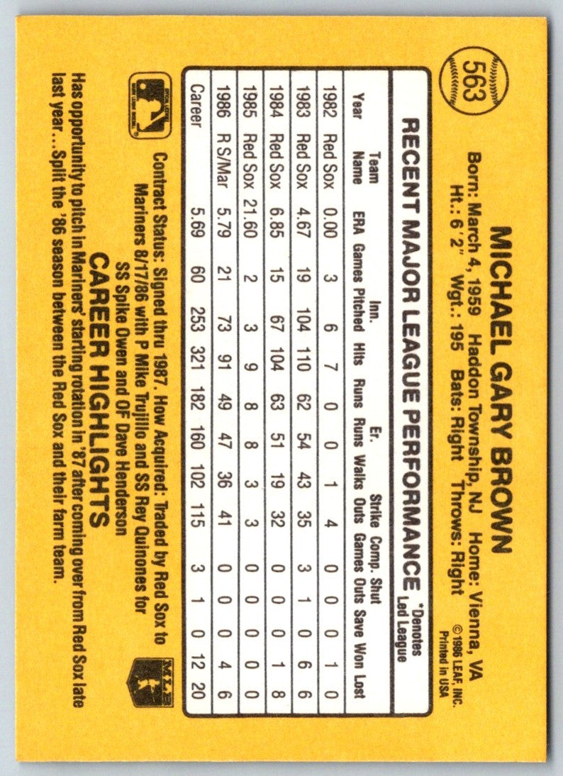 1986 Donruss Mike Brown
