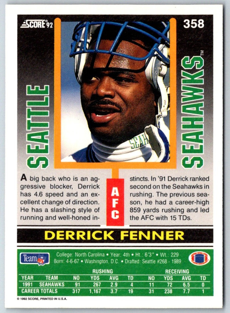 1992 Score Derrick Fenner