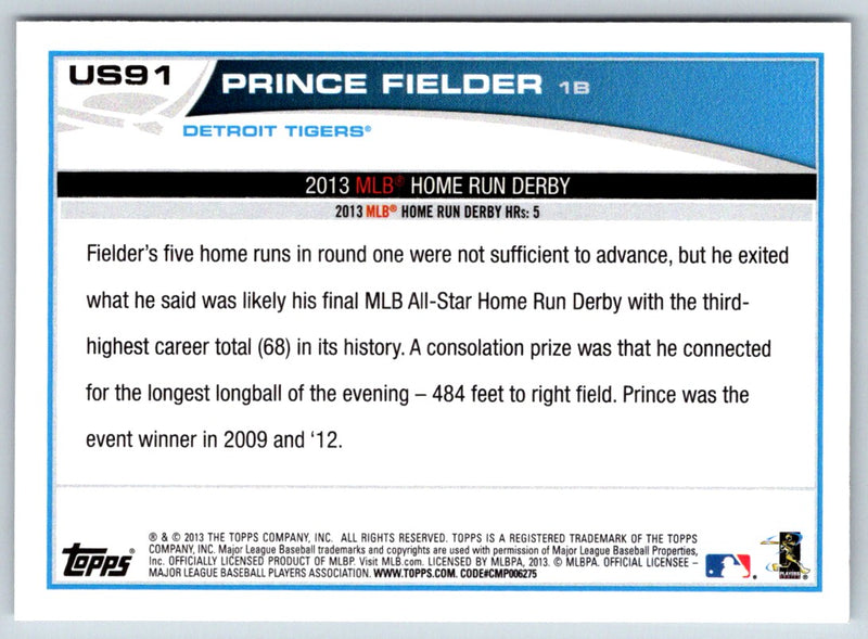 2013 Topps Update Prince Fielder