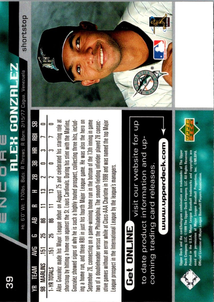 1999 Upper Deck Encore Alex Gonzalez