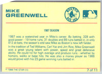 1989 Star Mike Greenwell Red Mike Greenwell #7