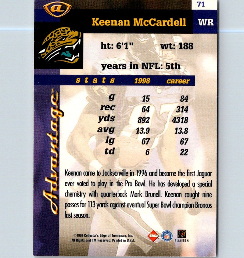 1999 Collector's Edge Advantage Keenan McCardell