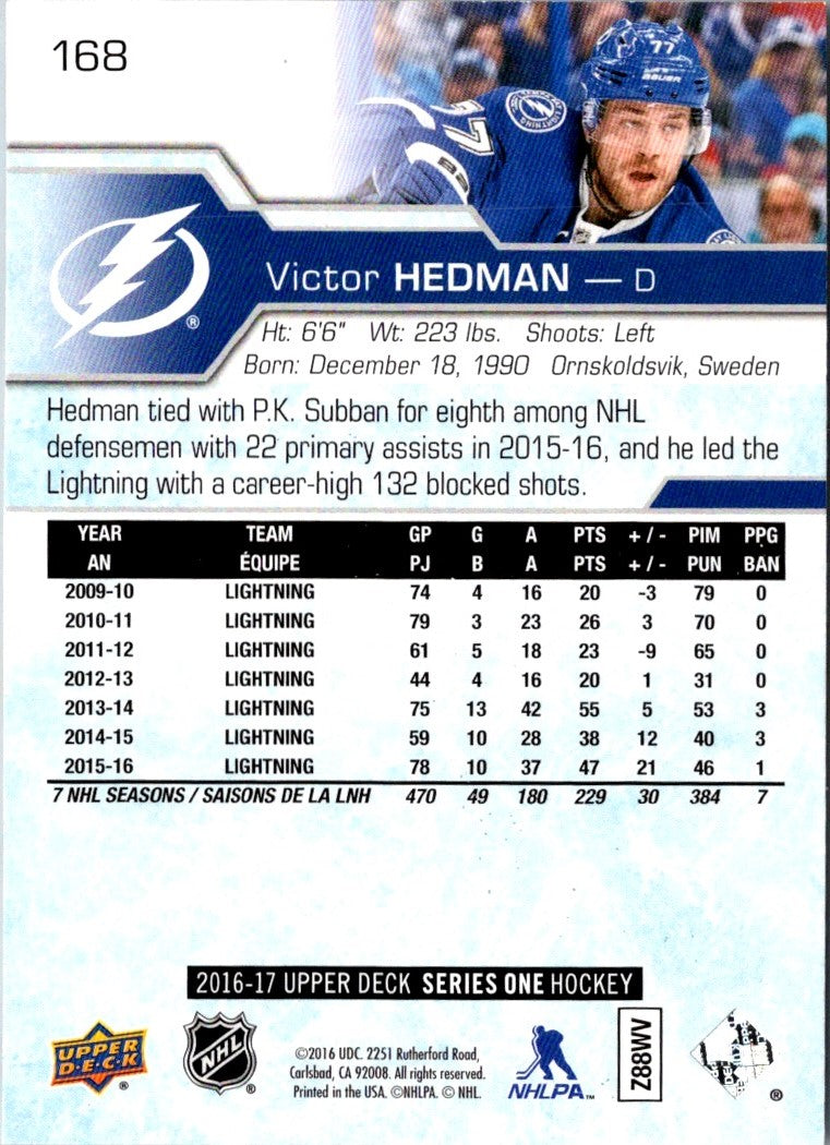 2016 Upper Deck Victor Hedman