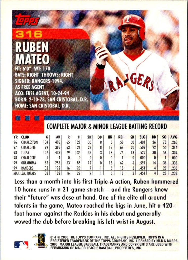 2000 Topps Ruben Mateo