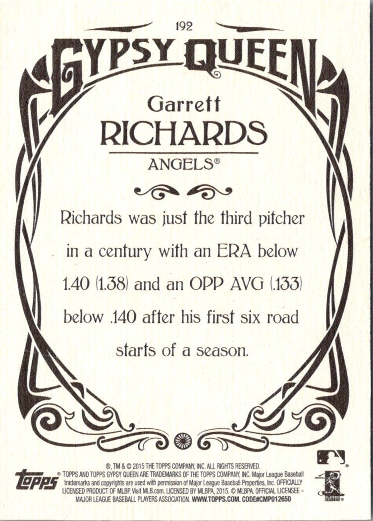 2015 Topps Gypsy Queen Garrett Richards