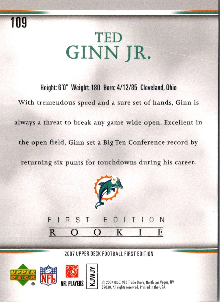 2007 Upper Deck First Edition Ted Ginn Jr.