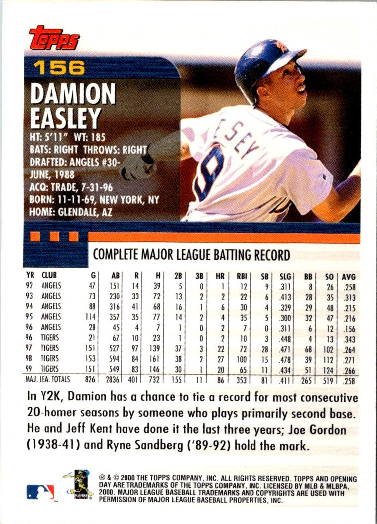 2000 Topps Opening Day Damion Easley