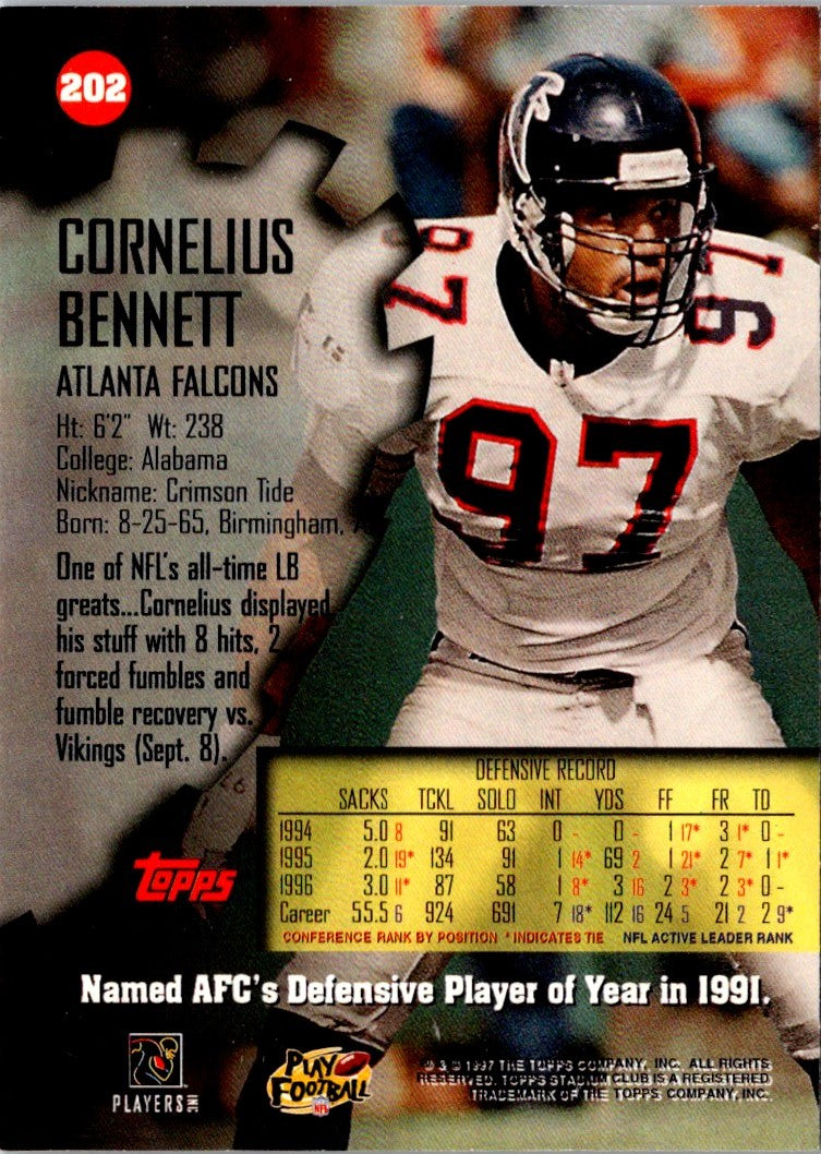 1997 Stadium Club Cornelius Bennett