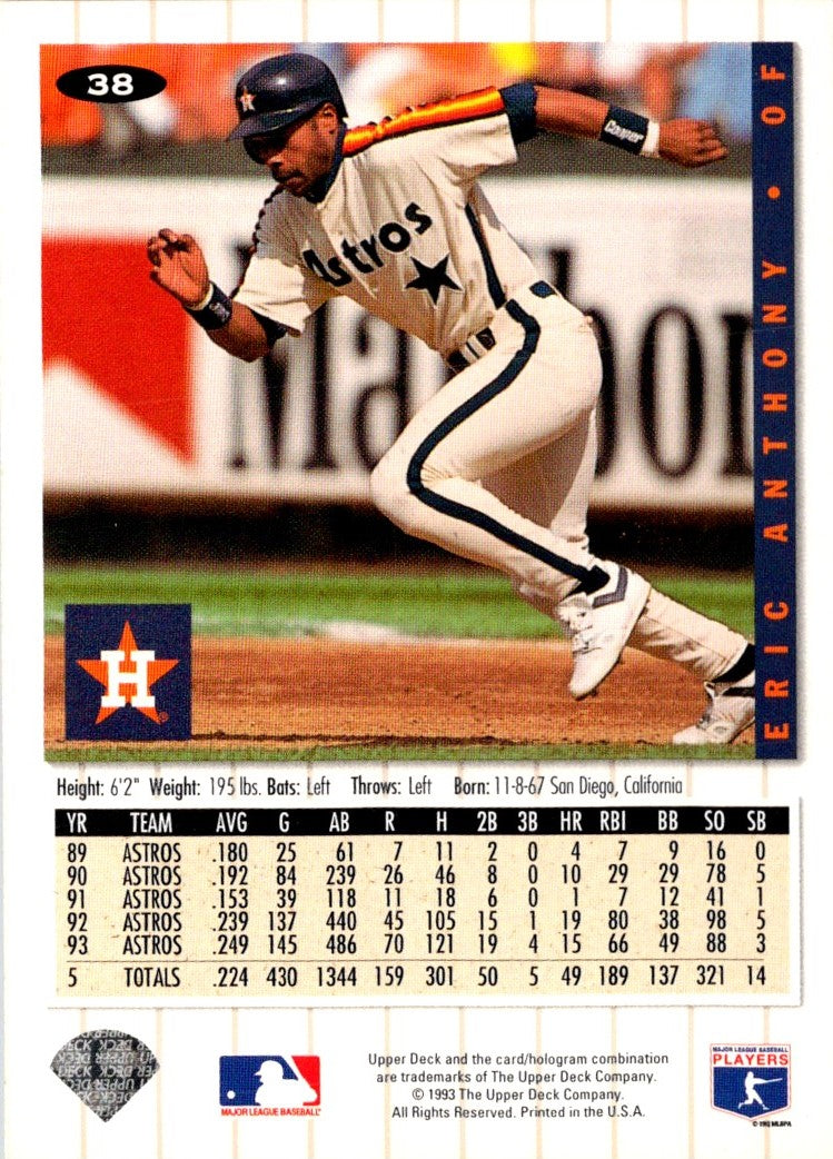 1993 Collectors choice silver Eric Anthony