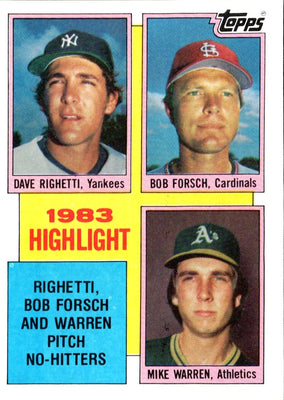1984 Topps Dave Righetti/Bob Forsch/Mike Warren #5